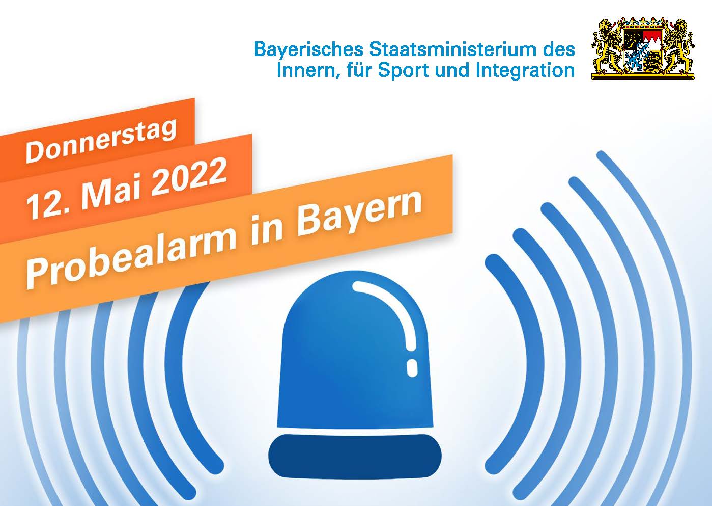 Probealarm in Bayern 12. Mai 2022 - Flyer zum Download