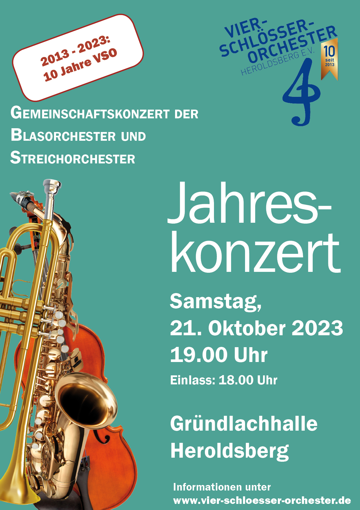 Jahreskonzert - 10 Jahre Vier-Schlösser-Orchester Heroldsberg