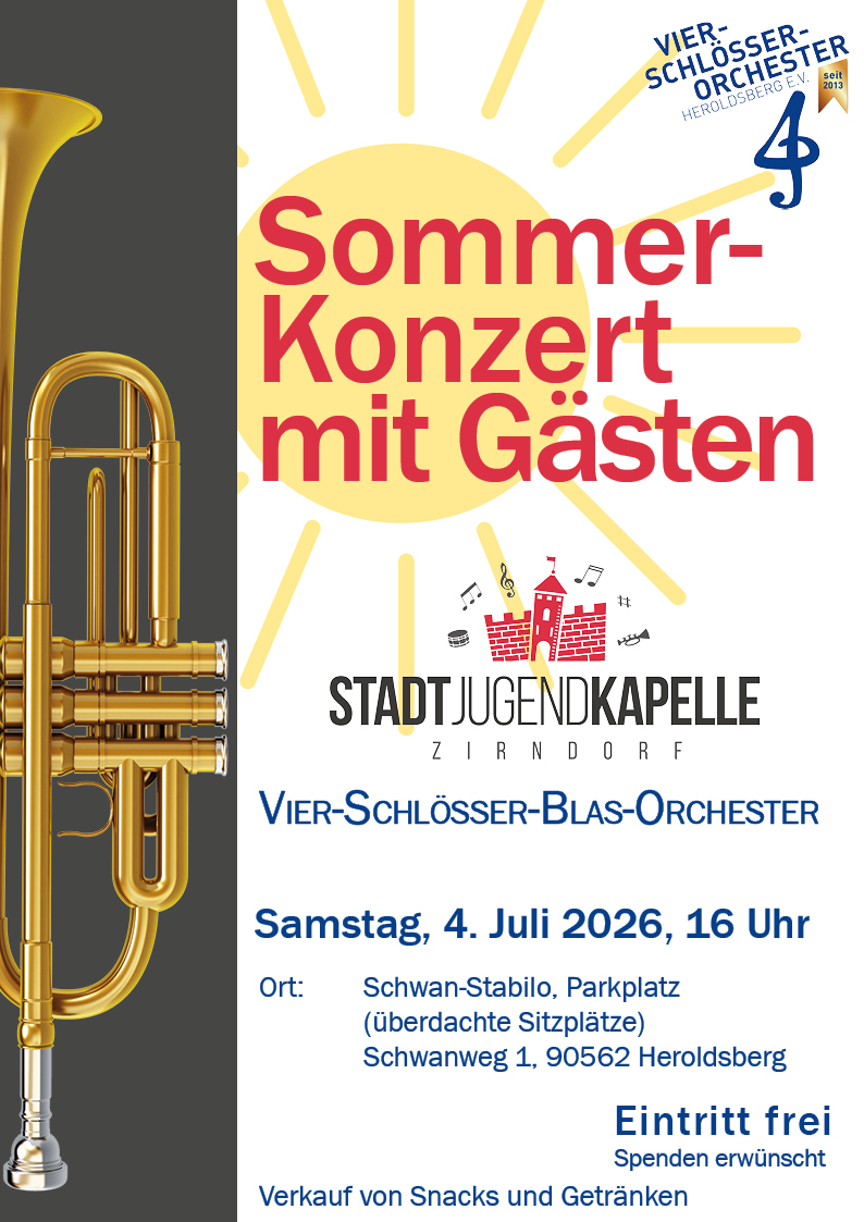 Konzert des Vier-Schlösser-Blasorchester mit Stadtjugendkapelle Zirndorf